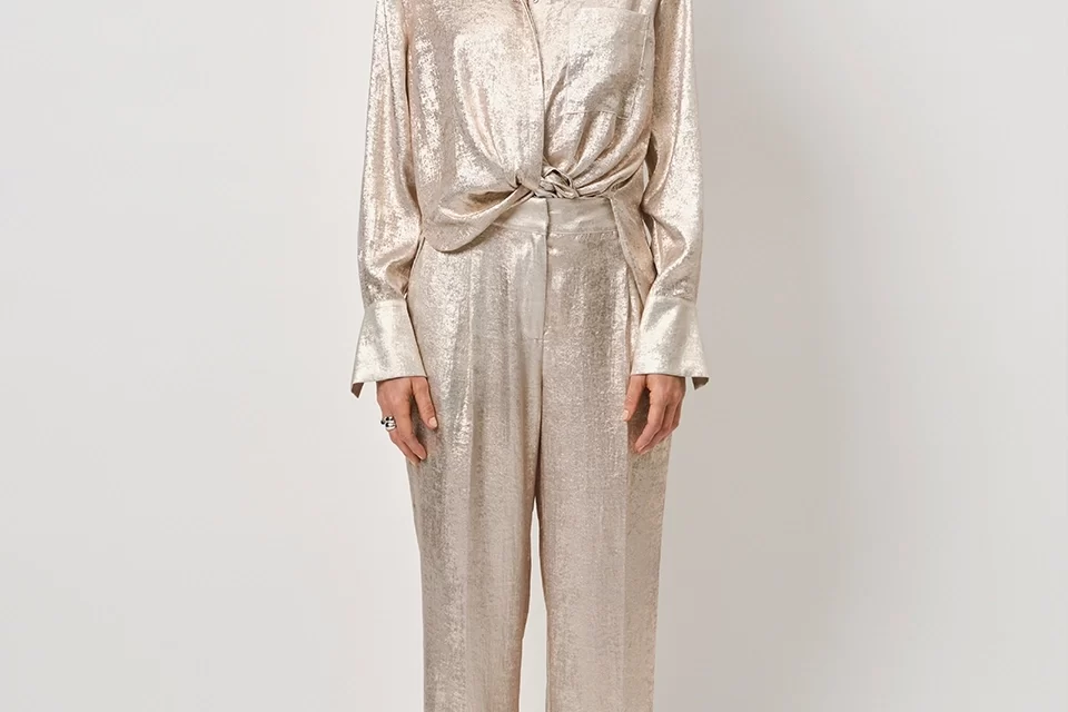 Metallic oversized lang shirt