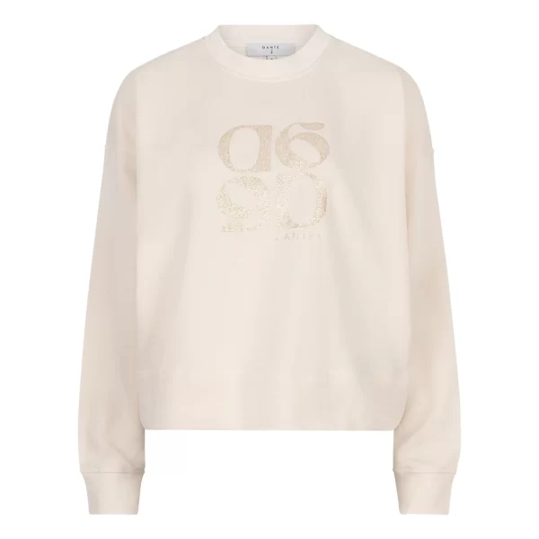 Relaxed sweater met glittermonogramlogo