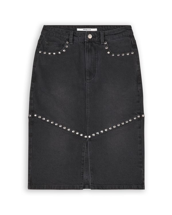 FW25_HOMAGE_H-CW25M55_MidiSkirtWithStuds_WashedBlack