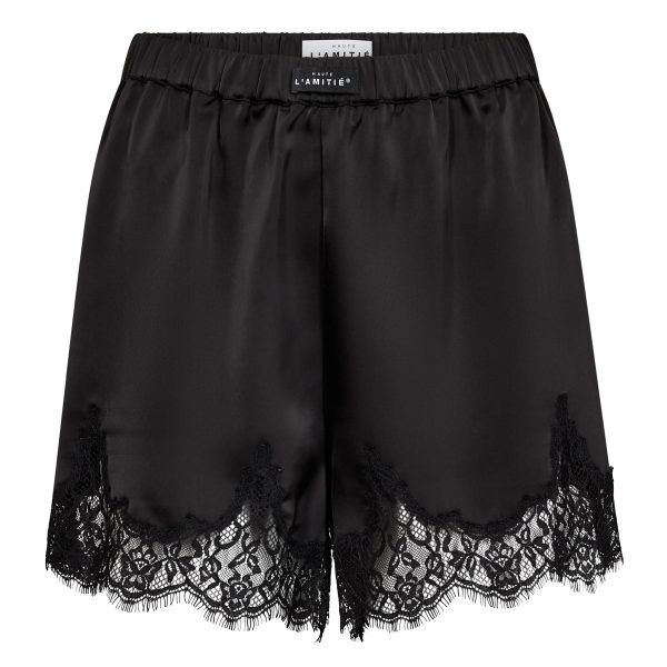 Zwarte Vivian lingerie short van Haute L'Amitié met delicate details en vrouwelijke pasvorm, stijlvolle en edgy dames short.