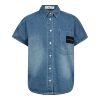 Haute L’Amitié denim NS logo shirt met knoopsluiting en moderne fit voor een stoere, casual look