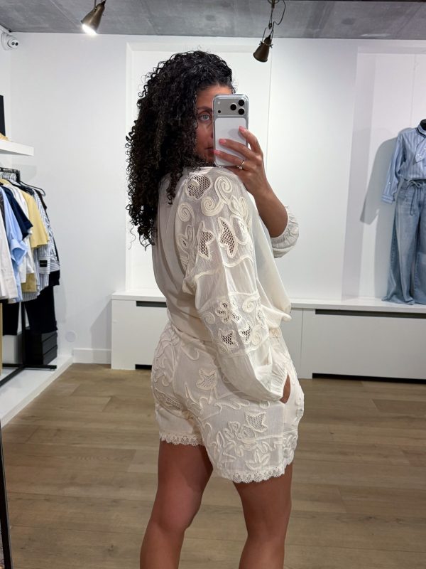 Dante6 Nive embroidered mesh shorts met fijn borduurwerk en luchtige stof voor een elegante en vrouwelijke uitstraling