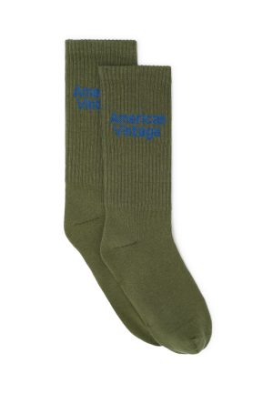 American Vintage Clypsun sokken in kaki met zachte stof en comfortabele pasvorm voor een trendy en casual look