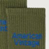 American Vintage Clypsun sokken in kaki met zachte stof en comfortabele pasvorm voor een trendy en casual look