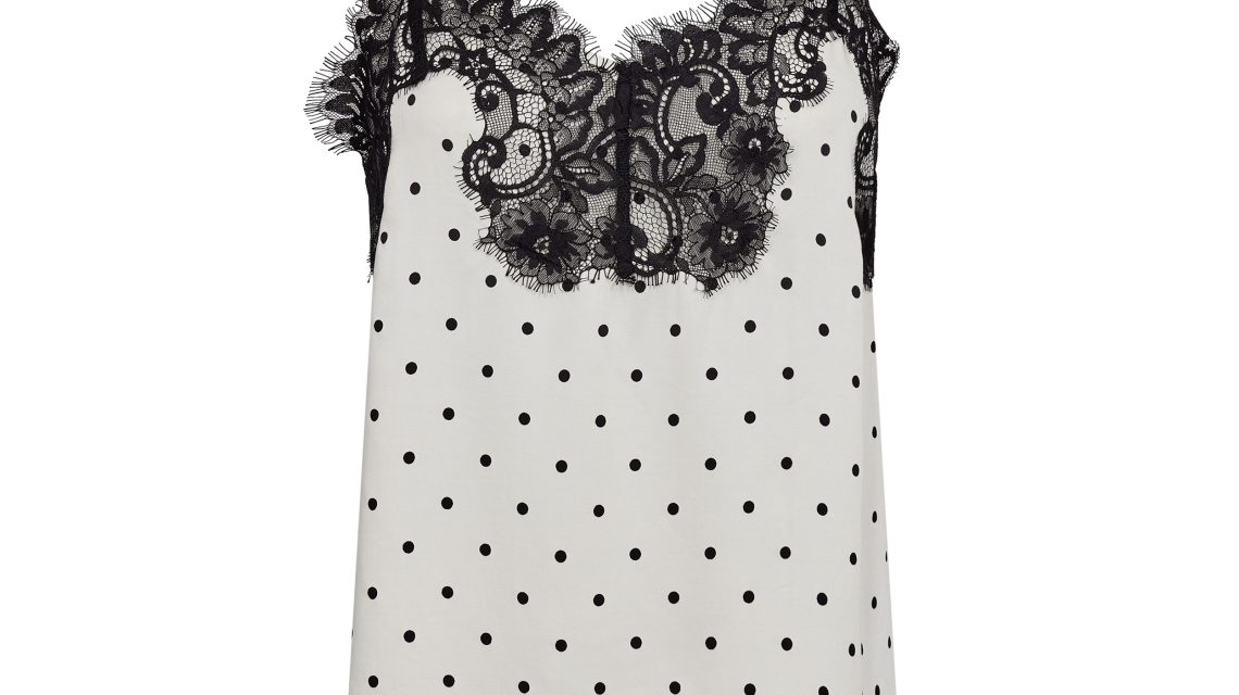 Co'Couture Ameli Dot Lace Singlet met kanten details en subtiele dot structuur voor een elegante en vrouwelijke uitstraling