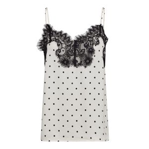 Co'Couture Ameli Dot Lace Singlet met kanten details en subtiele dot structuur voor een elegante en vrouwelijke uitstraling