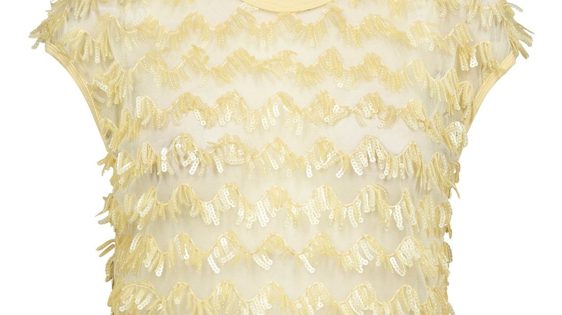 Lichtgele Limone crop top van Haute L'Amitié met cropped lengte en aansluitende pasvorm, zomerse dames top met frisse uitstraling.