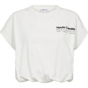 Witte Noma Balloon Tee van Haute L'Amitié met oversized balloon pasvorm, casual dames T-shirt met moderne uitstraling.