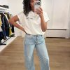 Witte Noma Balloon Tee van Haute L'Amitié met oversized balloon pasvorm, casual dames T-shirt met moderne uitstraling.