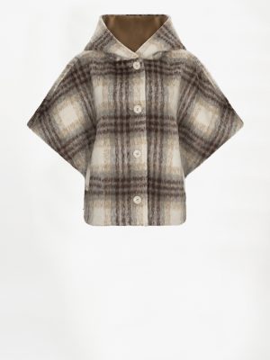 Dante6 Lunetta Check Cape Coat, geruite damesjas met cape silhouet en moderne oversized uitstraling.