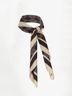 Dante6 Monogram Printed Scarf 263900-7476 in Dark Plum, auberginekleurige dames sjaal met all-over D6 monogramprint.