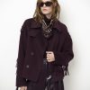 Dante6 Monogram Printed Scarf 263900-7476 in Dark Plum, auberginekleurige dames sjaal met all-over D6 monogramprint.