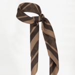 Dante6 Monogram Printed Scarf in donkerbruin, dames sjaal met elegante monogramprint.