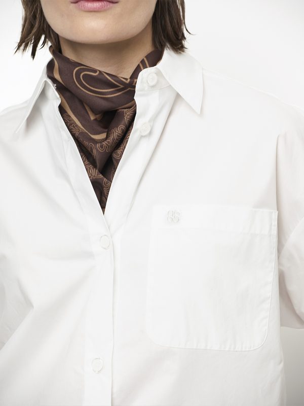 Dante6 Monogram Printed Scarf in donkerbruin, dames sjaal met elegante monogramprint.
