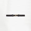Dante6 Logo Crackle Faux Leather Logo Belt 7476 in Dark Plum, damesriem met crackle faux leather-look en Dante6 logo-detail.