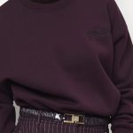 Dante6 Logo Crackle Faux Leather Logo Belt 7476 in Dark Plum, damesriem met crackle faux leather-look en Dante6 logo-detail.