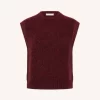 by-bar Noby Spencer 26415103 in Wine, bordeaux dames spencer met zachte fluffy knit, ronde hals en relaxte pasvorm.