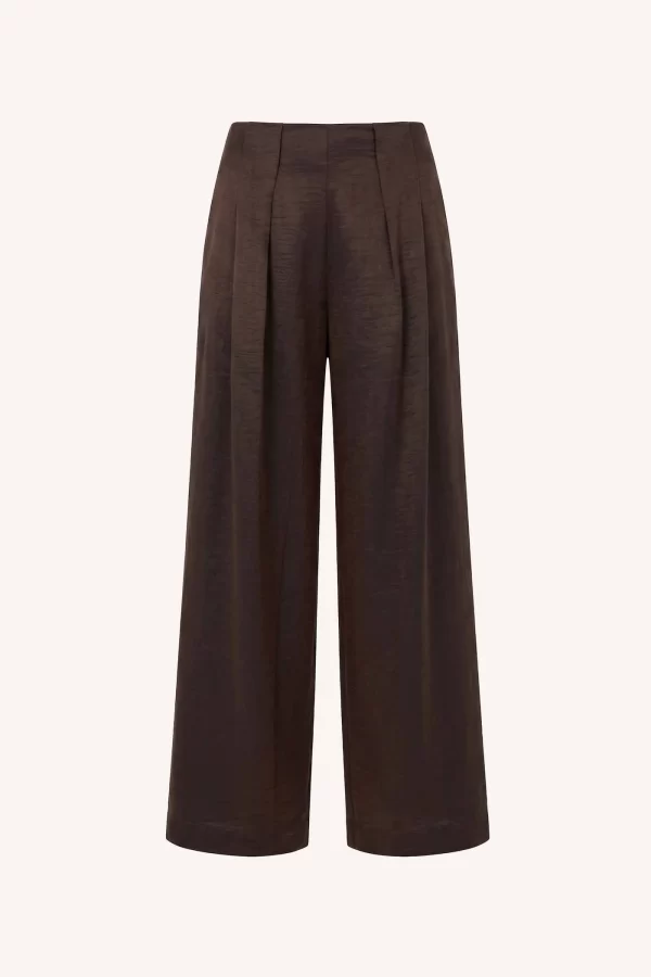 by-bar Lodi Metallic Pants 26418024-725 in Bronze, soepelvallende damesbroek met loose fit en bronzen metallic finish.
