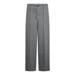 Co’Couture LanceCC Crease Sweatpant 500089 in Mid Grey Melange, grijze damesbroek met wijde pijpen en crease-naad aan de voorzijde.