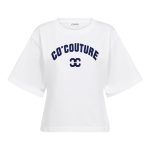 Co’Couture ZengaCC Tee O-Neck 500108, dames T-shirt van katoen met ronde hals, korte mouwen en contrasterende logoprint.