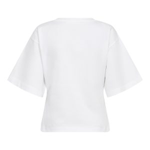 Co’Couture ZengaCC Tee O-Neck 500108, dames T-shirt van katoen met ronde hals, korte mouwen en contrasterende logoprint.