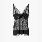 Aímée The Label VivianW6 Lace Top in Black, zwarte mouwloze dames top van verfijnd kant met aansluitende pasvorm.