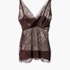 Aímée The Label VivianW6 Lace Top in Brown, bruine mouwloze dames top van verfijnd kant met aansluitende pasvorm.