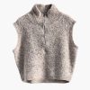 Aímée The Label LoiraW6 Waistcoat, gemêleerd dames gilet met hoge kraag, halve ritssluiting en mouwloos silhouet.