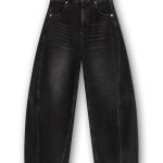 Homage Jules Wide Balloon Jeans H-CW26M40 in Black Washed, zwarte damesjeans met wijde balloon fit en low crotch.
