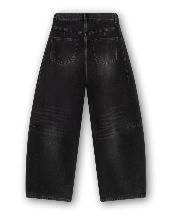 Homage Jules Wide Balloon Jeans H-CW26M40 in Black Washed, zwarte damesjeans met wijde balloon fit en low crotch.