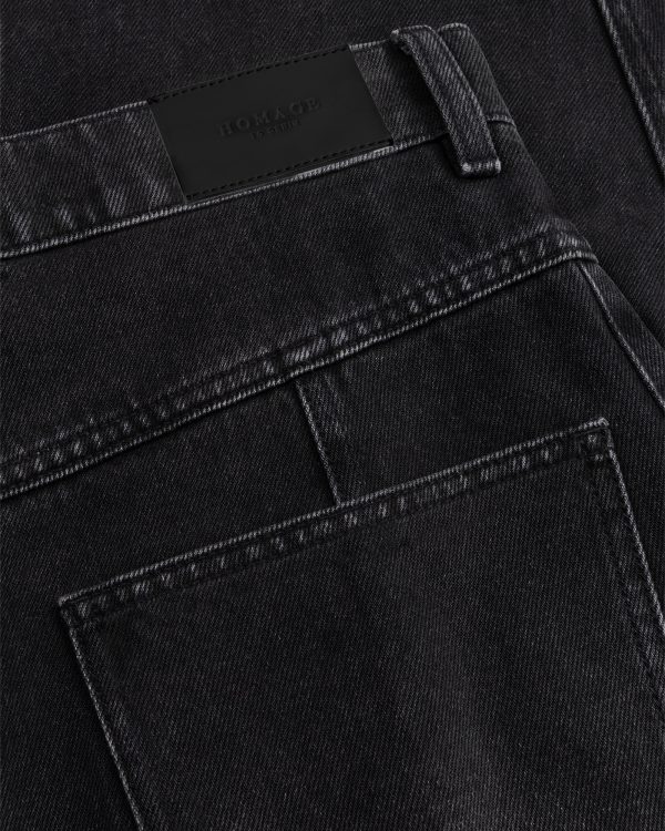 Homage Jules Wide Balloon Jeans H-CW26M40 in Black Washed, zwarte damesjeans met wijde balloon fit en low crotch.