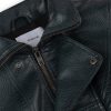 Homage Crocodile Bomber Jacket in Dark Forest Green, oversized donkergroene dames bomber van imitatieleer met croco reliëf en hoge kraag.