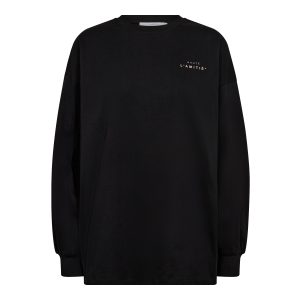 Haute L'Amitié Crew Neck LS Tee HL10420 in Black Walnut, donkerbruine dames longsleeve met ronde hals.