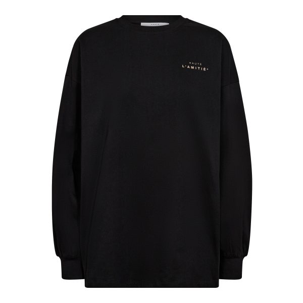 Haute L'Amitié Crew Neck LS Tee HL10420 in Black Walnut, donkerbruine dames longsleeve met ronde hals.