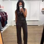 Co’Couture AliniCC Logo Pant 500148 in Dark Brown, donkerbruine high-waist damesbroek met wijde pijpen en elastische logoband.