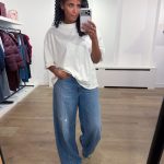 American Vintage Afoma AFO02DH26 in Blanc, wit oversized dames T-shirt van stevig katoen met korte mouwen en ronde hals.