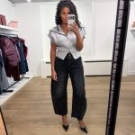 Co’Couture RowCC Zip Knit Vest 500028 in Grey Melange, mouwloos grijs gebreid damesvest met hoge kraag en ritssluiting.