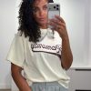 Love Stories Josie L267307110 in White, wit dames T-shirt van katoen met korte mouwen, boxy model en oversized fit.