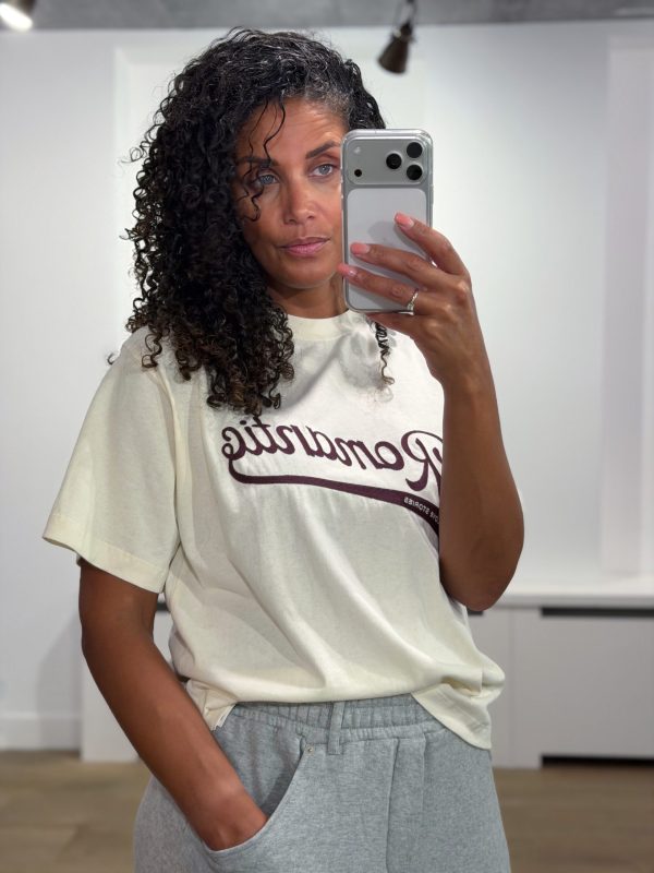 Love Stories Josie L267307110 in White, wit dames T-shirt van katoen met korte mouwen, boxy model en oversized fit.