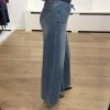 Homage Extra Wide Leg Jeans With Double Cords H-CW26M52 in Greyish Blue, high-waist damesjeans met extra wijde pijpen en dubbele denim koorden.