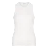 Love Stories Bella Classic Tank Top in White, witte dames tanktop van katoenmix met mouwloos design en comfortabele pasvorm.