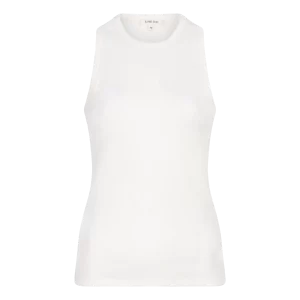 Love Stories Bella Classic Tank Top in White, witte dames tanktop van katoenmix met mouwloos design en comfortabele pasvorm.