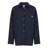 Love Stories Hailey Blouse in Dark Blue, effen donkerblauwe dames blouse met een relaxte en stijlvolle uitstraling.
