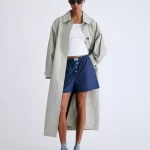 Love Stories James Boxershort-Style Shorts in Dark Blue, katoenen dames short met elastische tailleband en losse pasvorm.