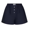 Love Stories James Boxershort-Style Shorts in Dark Blue, katoenen dames short met elastische tailleband en losse pasvorm.