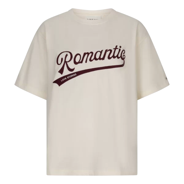Love Stories Josie L267307110 in White, wit dames T-shirt van katoen met korte mouwen, boxy model en oversized fit.