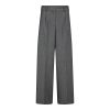 Co’Couture JackyCC Pleat Pant 500293 in Mid Grey, grijze high-waist dames pantalon met wijde pijpen, plooien en persvouwen.