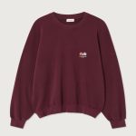 American Vintage Atubay sweater in Lie de Vin, oversized dames sweater in bordeaux met ronde hals en zachte sweatstof.