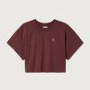 American-Vintage-Gixy-Pourpre-T-shirt-GIX02BH26POURPR American Vintage Gixy T-shirt in Pourpre, relaxed dames shirt in diepe paarse tint met een casual en moderne uitstraling.
