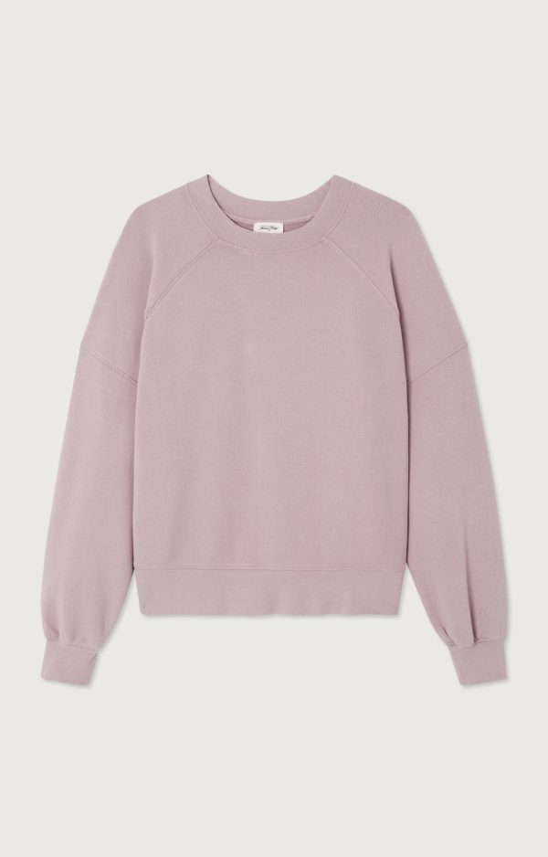 American-Vintage-Sweater-Atubay-ATU03BH26PRUNEL American Vintage Atubay sweater in Prune, oversized dames sweater in diepe pruimtint met ronde hals en zachte sweatstof.